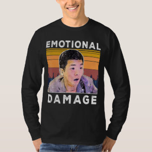 Camiseta Daño Emocional Vintage El Humor Meme Del Hombre As