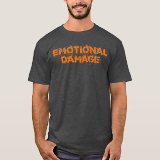 Camiseta Daño emocional Vintage Naranja Textos