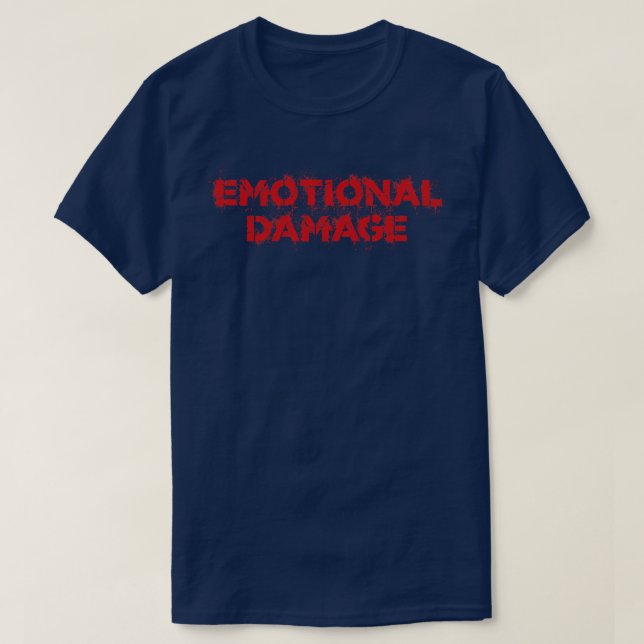 Camiseta Daño emocional Vintage Red Text (Diseño del anverso)
