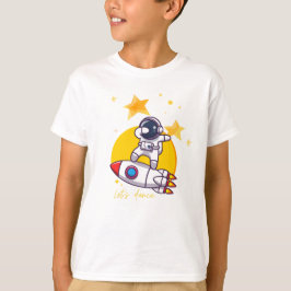 Camiseta danza astronauta sobre un cohete