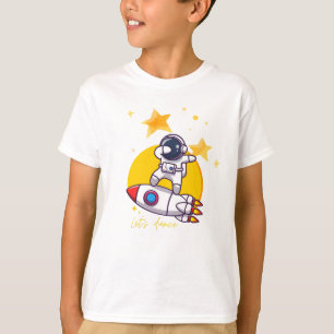 Camiseta danza astronauta sobre un cohete