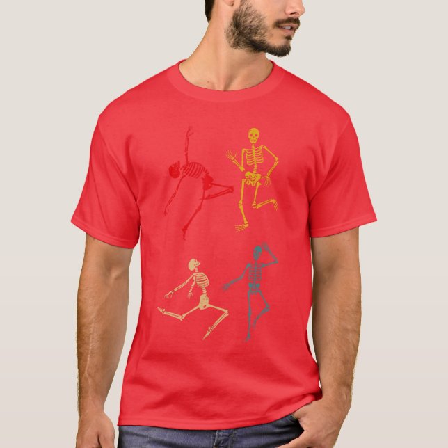 Camiseta Danza bailando Skeleton Halloween Day Fantasía (Anverso)