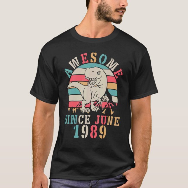 Camiseta Danza de Dinosaurios Cumpleaños de 33 años de edad (Anverso)