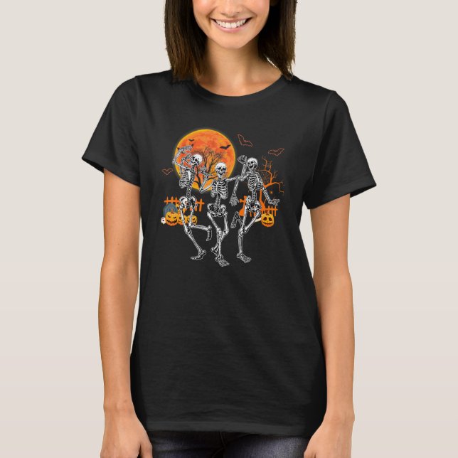Camiseta Danza De Halloween De La Muerte Macabre Skeleton B (Anverso)