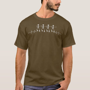 Camiseta Danza de línea divertida Esqueletos de latido de r