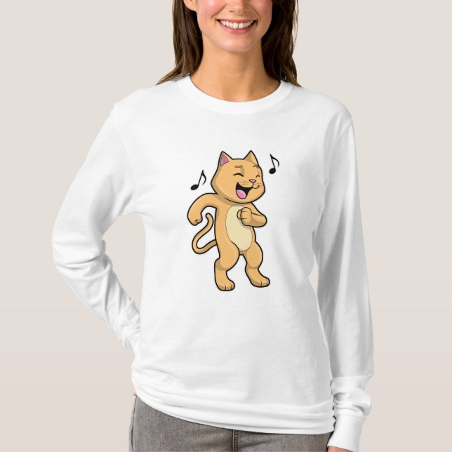Camiseta Danza de música de gato (Anverso)