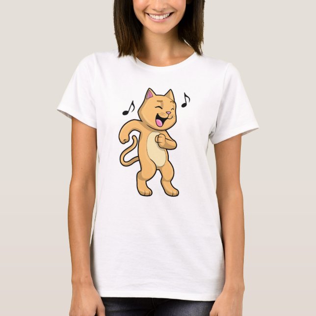 Camiseta Danza de música de gato (Anverso)