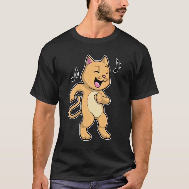 Camiseta Danza de música de gato (Anverso)