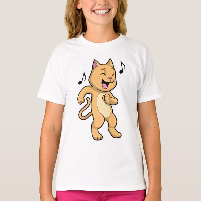 Camiseta Danza de música de gato (Anverso)