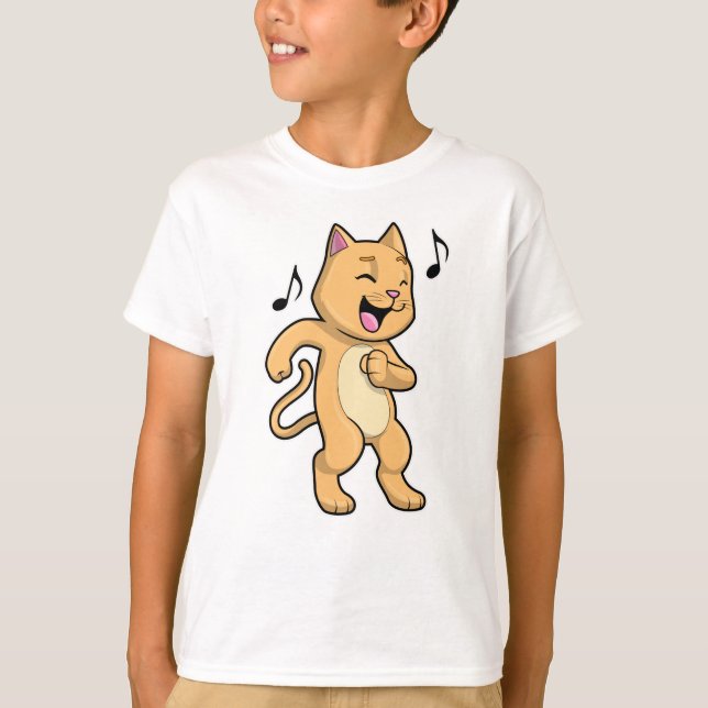 Camiseta Danza de música de gato (Anverso)