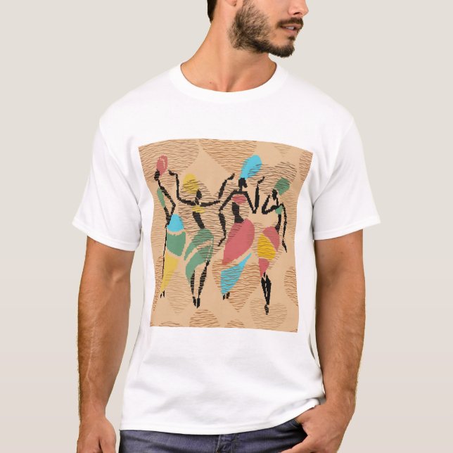 Camiseta Danza de San Valentín africana, patrón de damas af (Anverso)