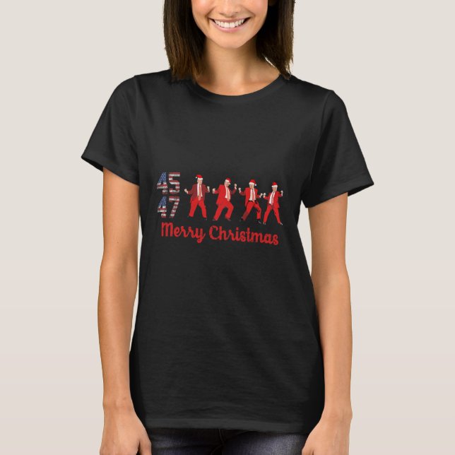 Camiseta Danza de Trump 45 47 Danza de Navidad de Donald Tr (Anverso)