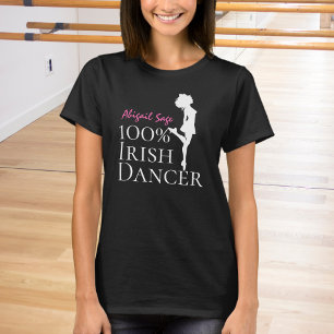 Camiseta Danza de zapatos duros de bailarina 100% irlandesa