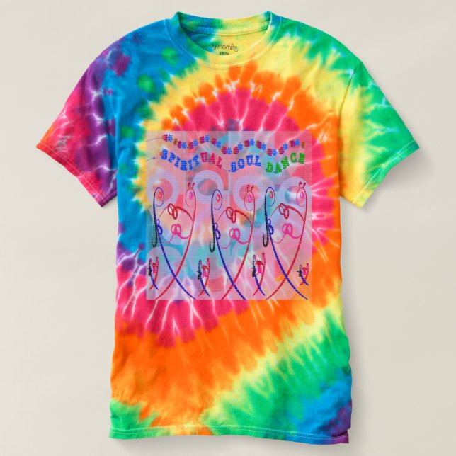 Camiseta DANZA ESPIRITUAL del ALMA del teñido anudado (Diseño del anverso)
