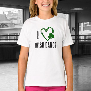 Camiseta Danza irlandesa de corazón I - Corazón verde con S
