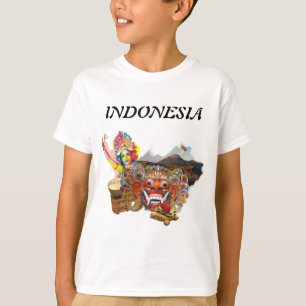 Camiseta Danza Java indonesia y lindos animales niños cami