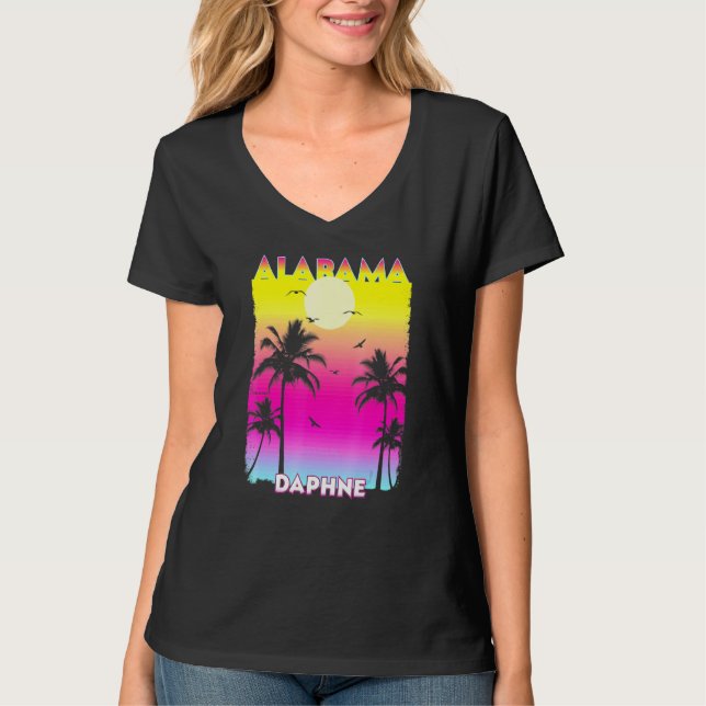 Camiseta Daphne Alabama Al Summer Vintage Sunset (Anverso)