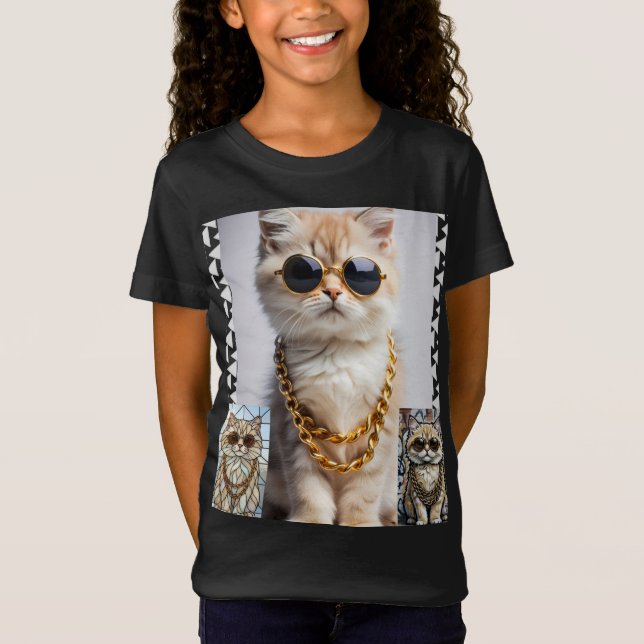 Camiseta Dapper Animal | Kitty In Sunglasse  – Personalized (Anverso)