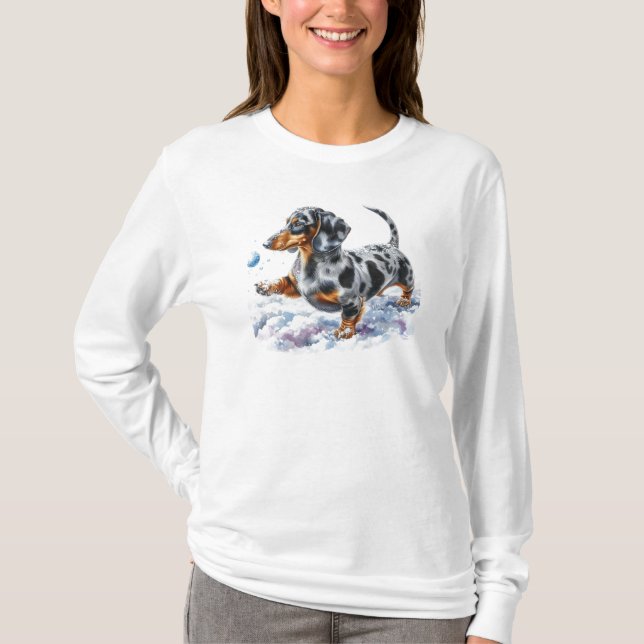 Camiseta Dapple Dachshund para mujeres (Anverso)
