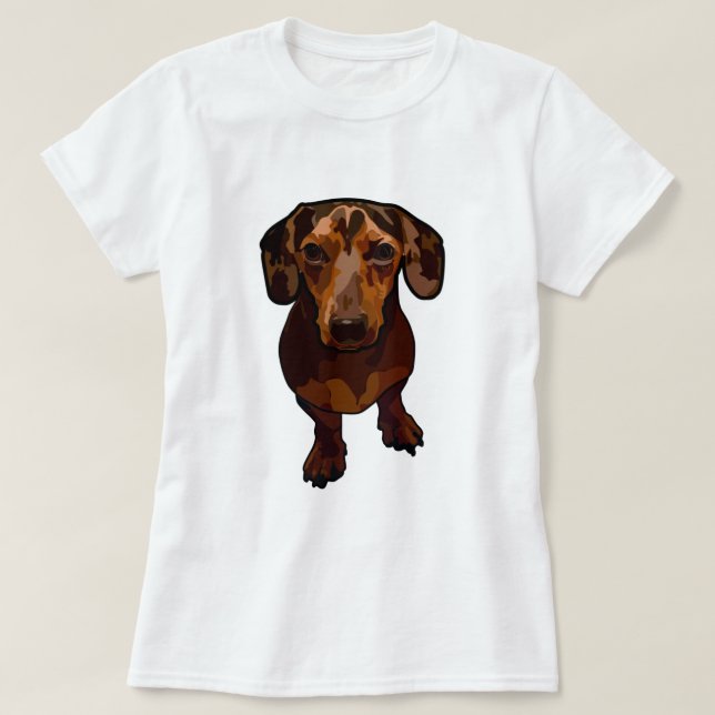 Camiseta Dapple el Dachshund artsy (Diseño del anverso)