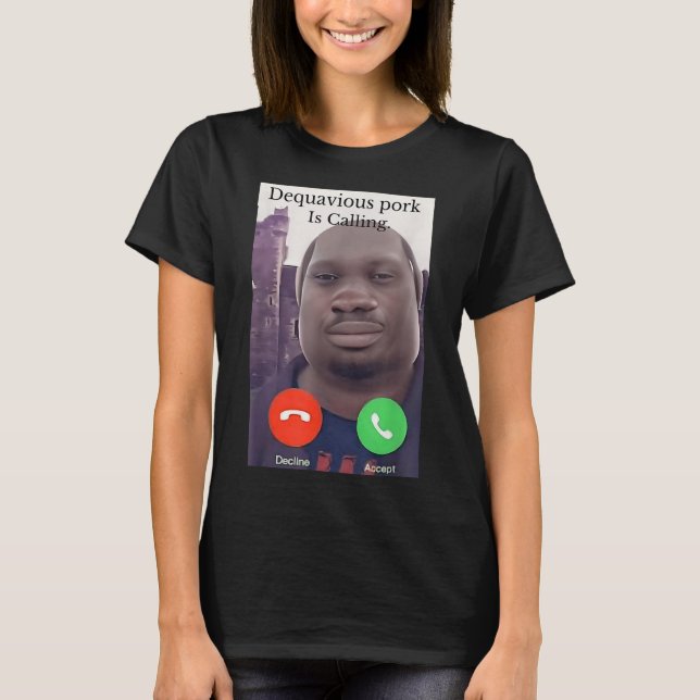 Camiseta Daquavious Pork Llama Meme John Pork Meme (Anverso)