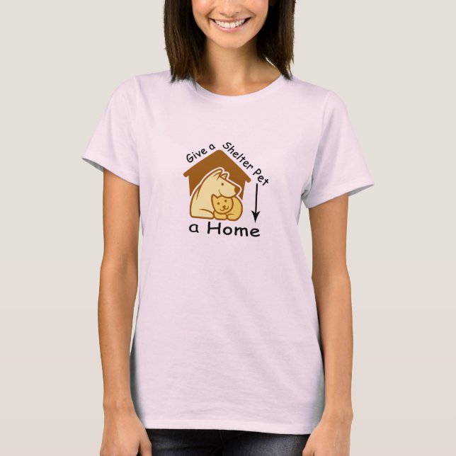 Camiseta dar a un mascota de refugio un hogar (Anverso)