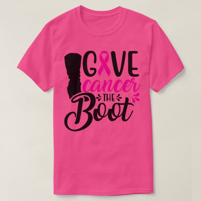 Camiseta Dar al cáncer la bota (Diseño del anverso)