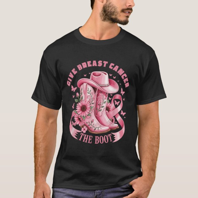 Camiseta Dar Cáncer De Mama El Awarene Del Cáncer De Vaquer (Anverso)