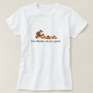 Camiseta Dar Gracias Comer Tarta Repetir Divertido Día de A