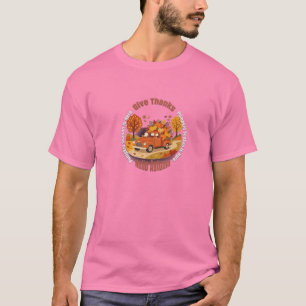 Camiseta Dar Gracias Hola Otoño Calabaza Vintage Tr