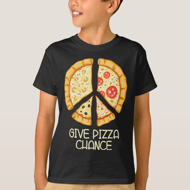 Camiseta Dar oportunidad a Pizza - Divertido Pizza con el r (Anverso)