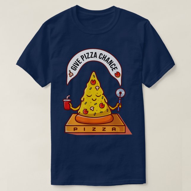 Camiseta dar pizza casualidad paz jocoso zen meditación car (Diseño del anverso)