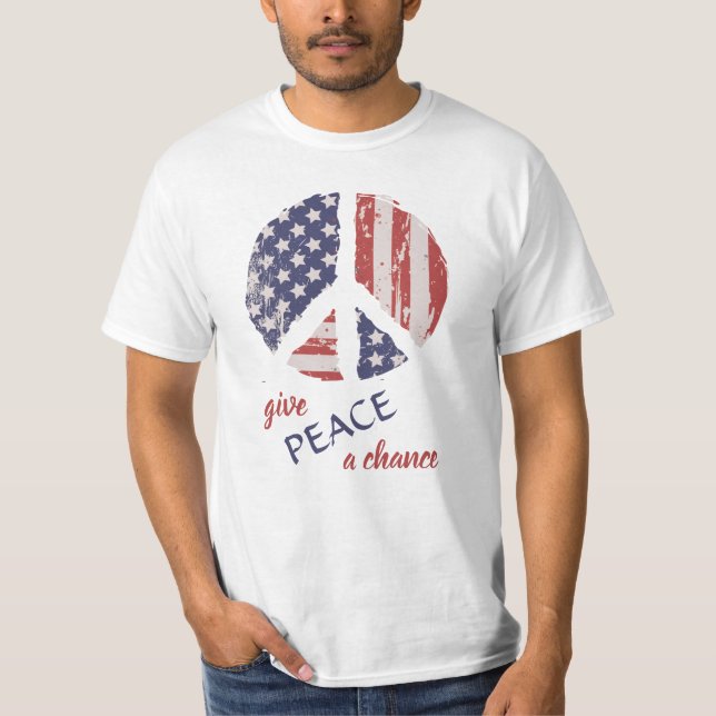 Camiseta Dar una oportunidad a la paz - Símbolo de la paz d (Anverso)