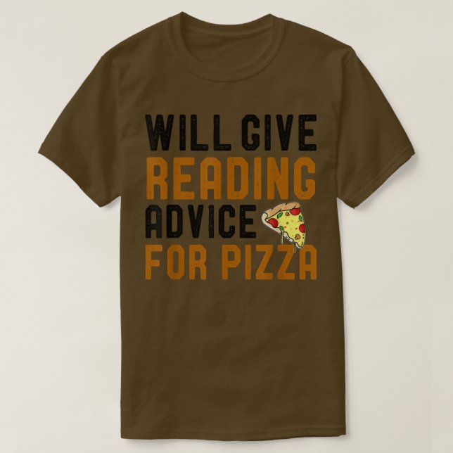 Camiseta Dará Consejos De Lectura Para Pizza Funny Bookworm (Diseño del anverso)