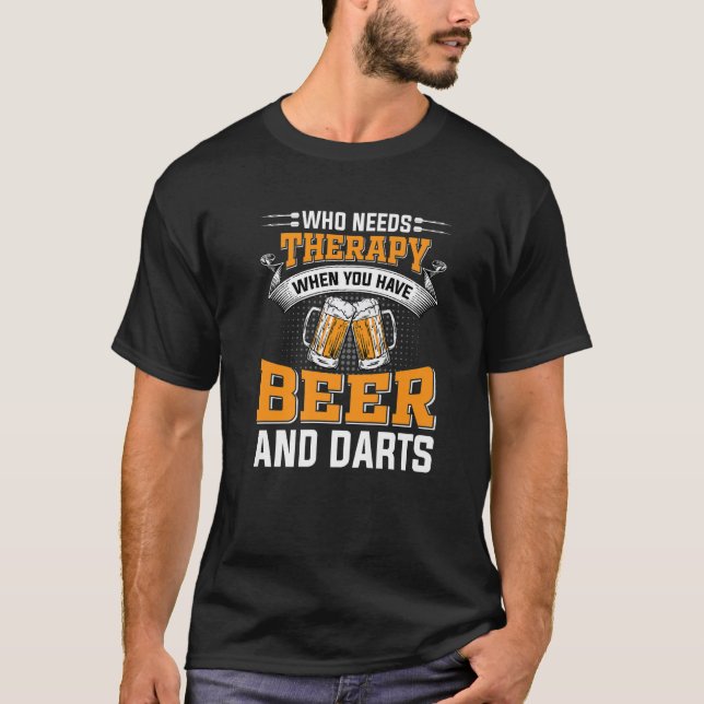Camiseta dardos de cerveza, dardos de jugador de dardos de  (Anverso)