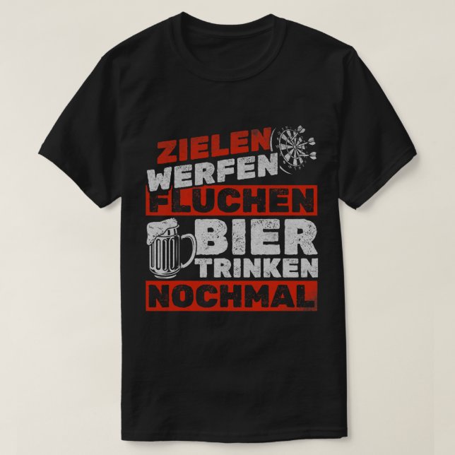 Camiseta Dardos de Cerveza Objetivo Lanzar Beer Beer Beer D (Diseño del anverso)