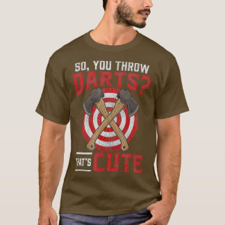 Camiseta Dardos de leñador de vintage Humor de garganta
