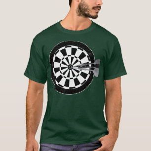 Camiseta Dardos de tablero de apuntes apuntando hacia el re