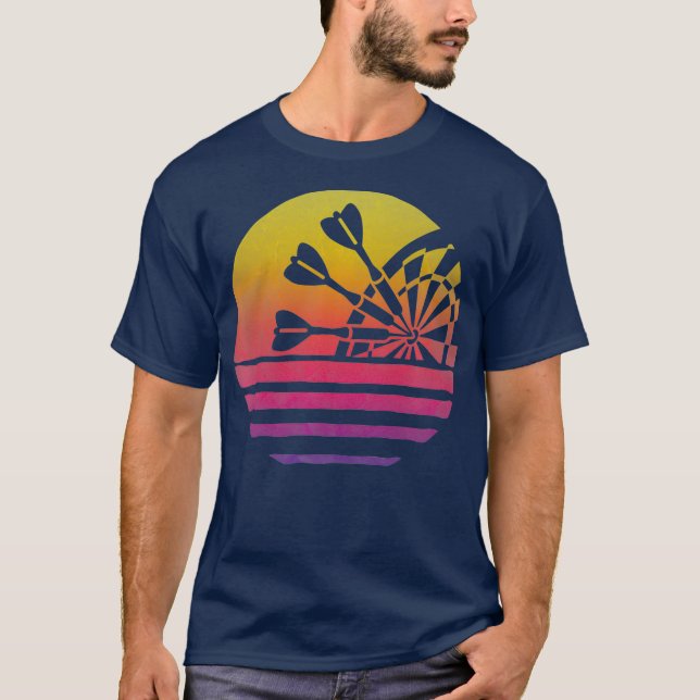 Camiseta Dardos Flechas Retro Vintage Sunset Old School (Anverso)