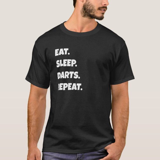 Camiseta Dardos Png Eat Sleep Sports Repetir Para Hombres M (Anverso)