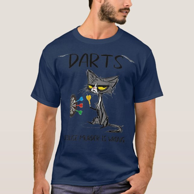 Camiseta Dardos porque el asesinato es un gato negro equivo (Anverso)