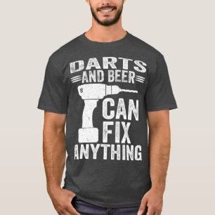 Camiseta Dardos Y Cerveza Pueden Arreglar Cualquier Cosa Gr
