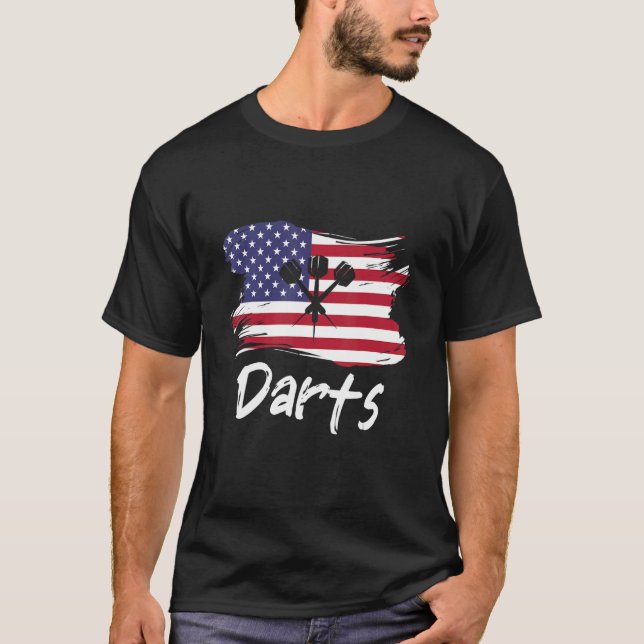 Camiseta Dards Bandera Estadounidense Dart Throwing Usa Cou (Anverso)