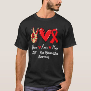 Camiseta DARE – Red Ribbon Week Peace Love Hope Red Ribbon