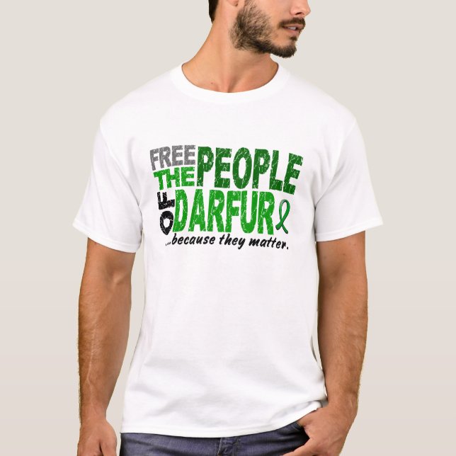 Camiseta Darfur LIBERA a la GENTE (Anverso)