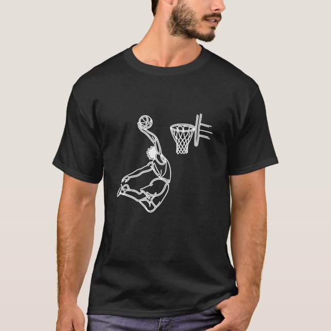 Camiseta Daring Dunk Basketball Player Athletic Line Art (Anverso)
