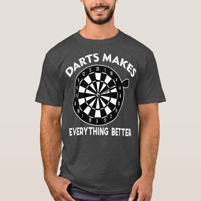 Camiseta Darinking Funny Hobbies Cita Dart Player (Anverso)