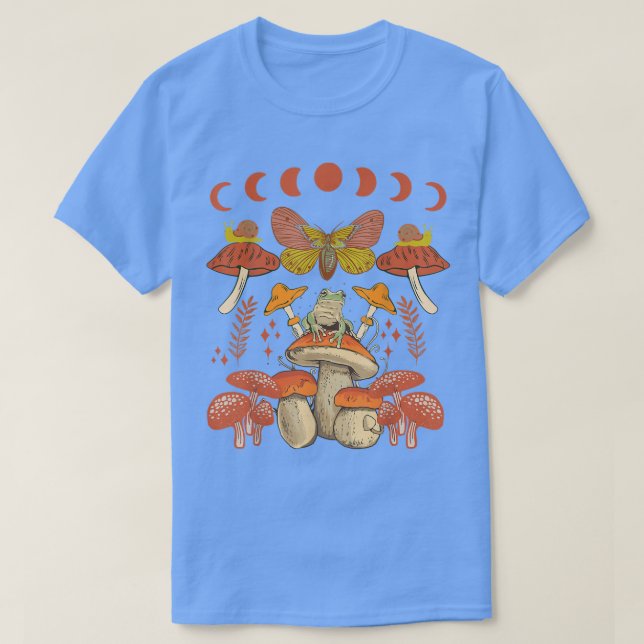 Camiseta Dark Academia Aesthetic Mystic Mushrooms Moon Taro (Diseño del anverso)