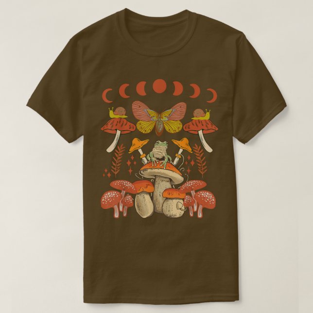 Camiseta Dark Academia Aesthetic Mystic Mushrooms Moon Taro (Diseño del anverso)
