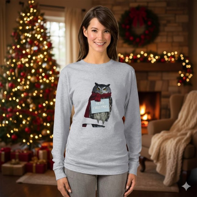 Camiseta Dark Academia Christmas Owl Merry T-Shirt (Subido por el creador)